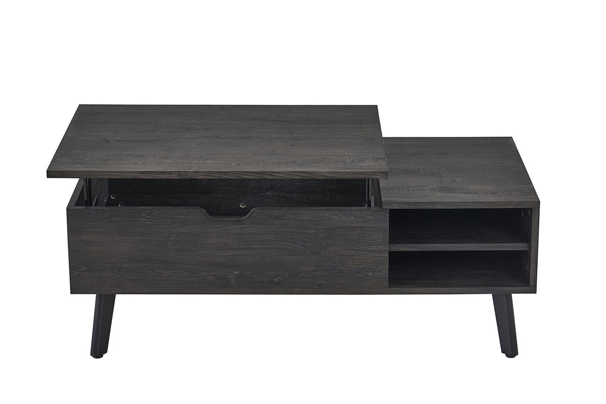 Rousseau - Salontafel Justine - Opklapbare top Decor Donkerbruin - 45/62x120x60 cm