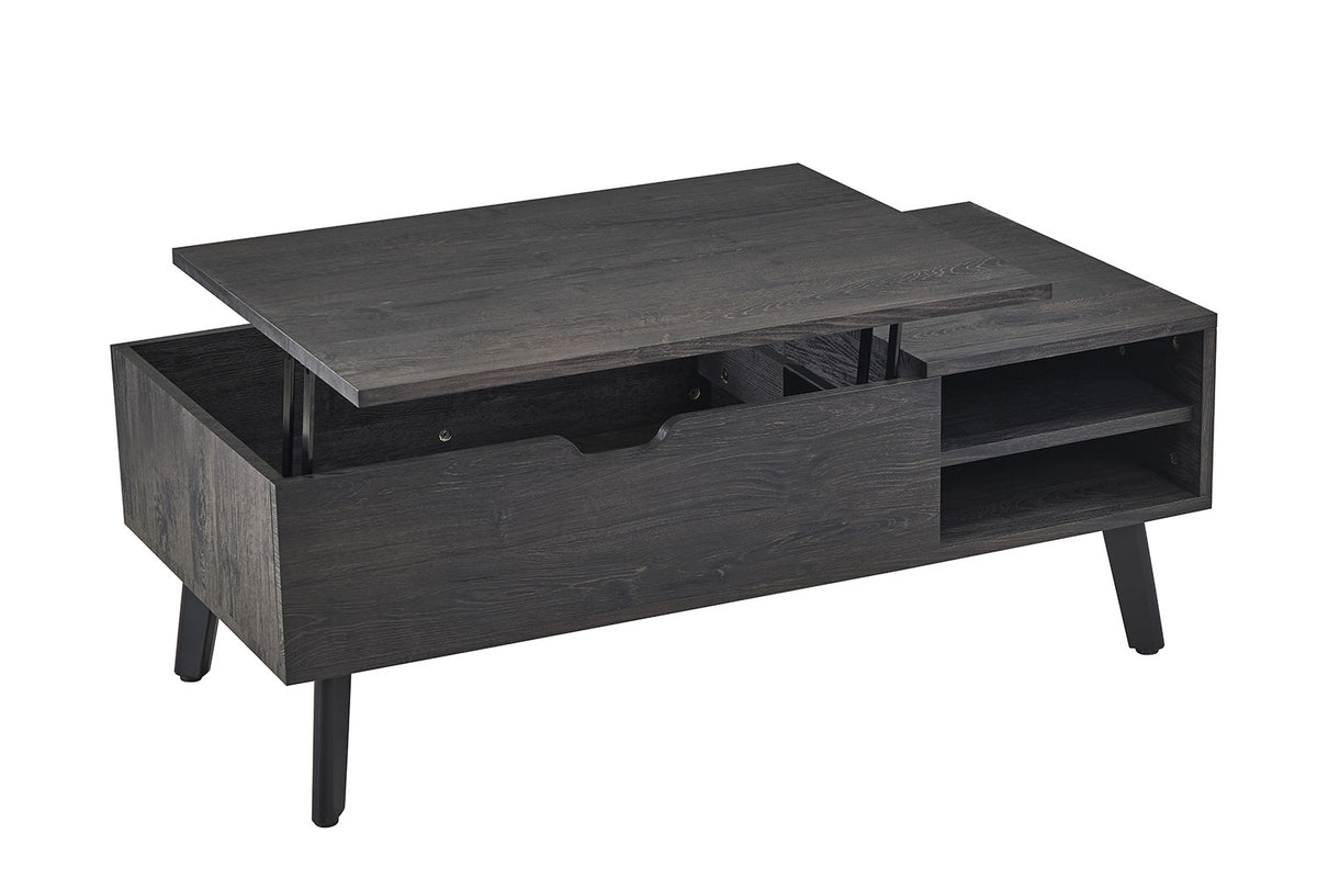 Rousseau - Salontafel Justine - Opklapbare top Decor Donkerbruin - 45/62x120x60 cm