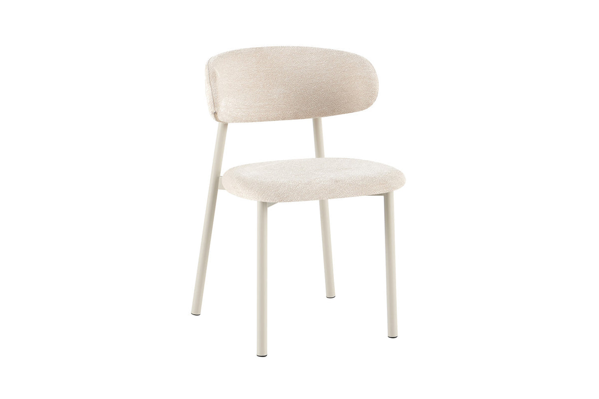 Rousseau - Chaise de salle à manger Coco - Tissu - Gris clair - 78x53x52 cm