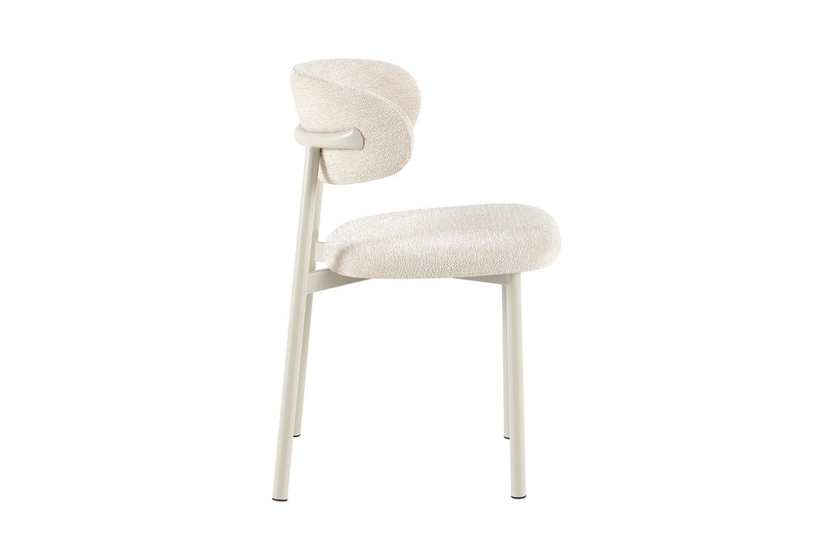 Rousseau - Chaise de salle à manger Coco - Tissu - Gris clair - 78x53x52 cm