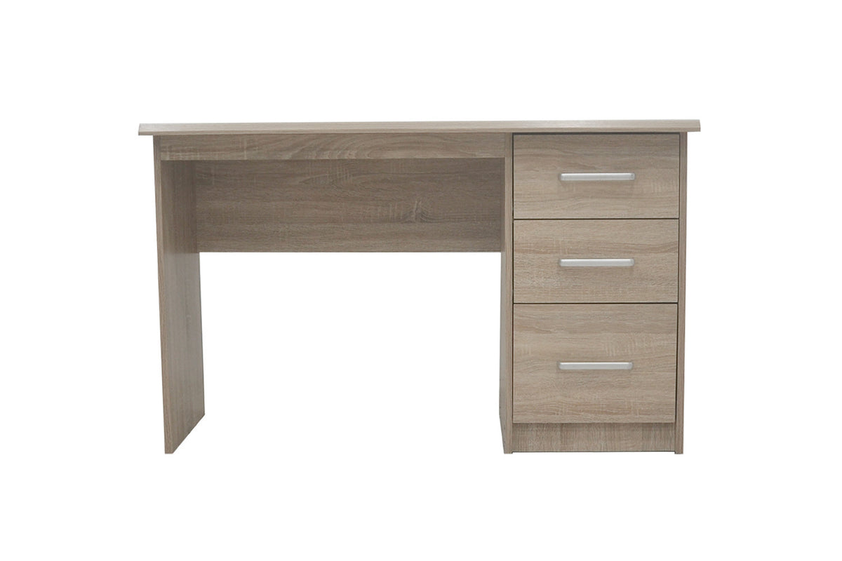 Rousseau - Bureau Mateo 3 tiroirs Sonoma - 75x121x60 cm