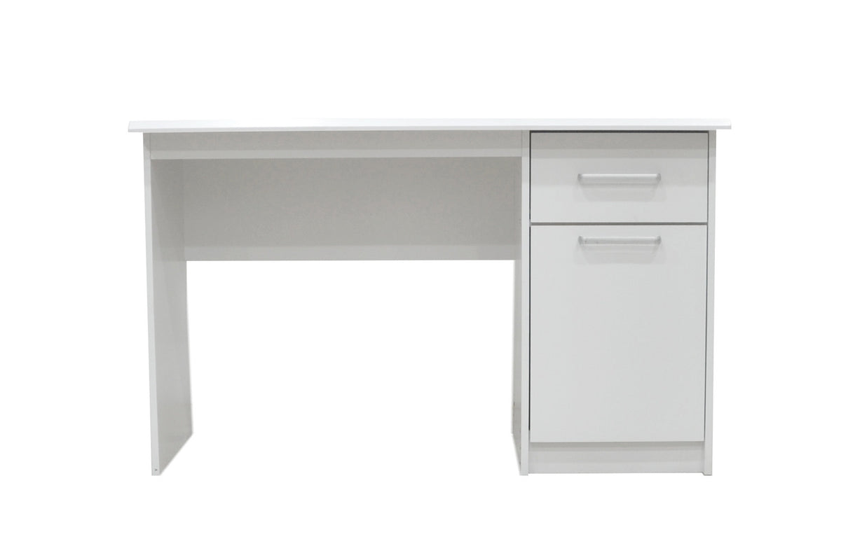Rousseau - Bureau Milou 1 tiroir 1 porte Blanc - 75x121x60 cm