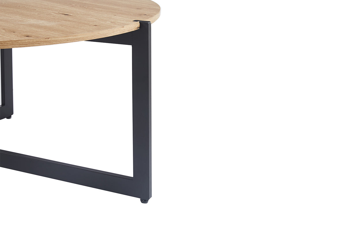 Rousseau - Lot de 2 Tables Basses Pola Decor Vieux chêne - 50x45x80cm