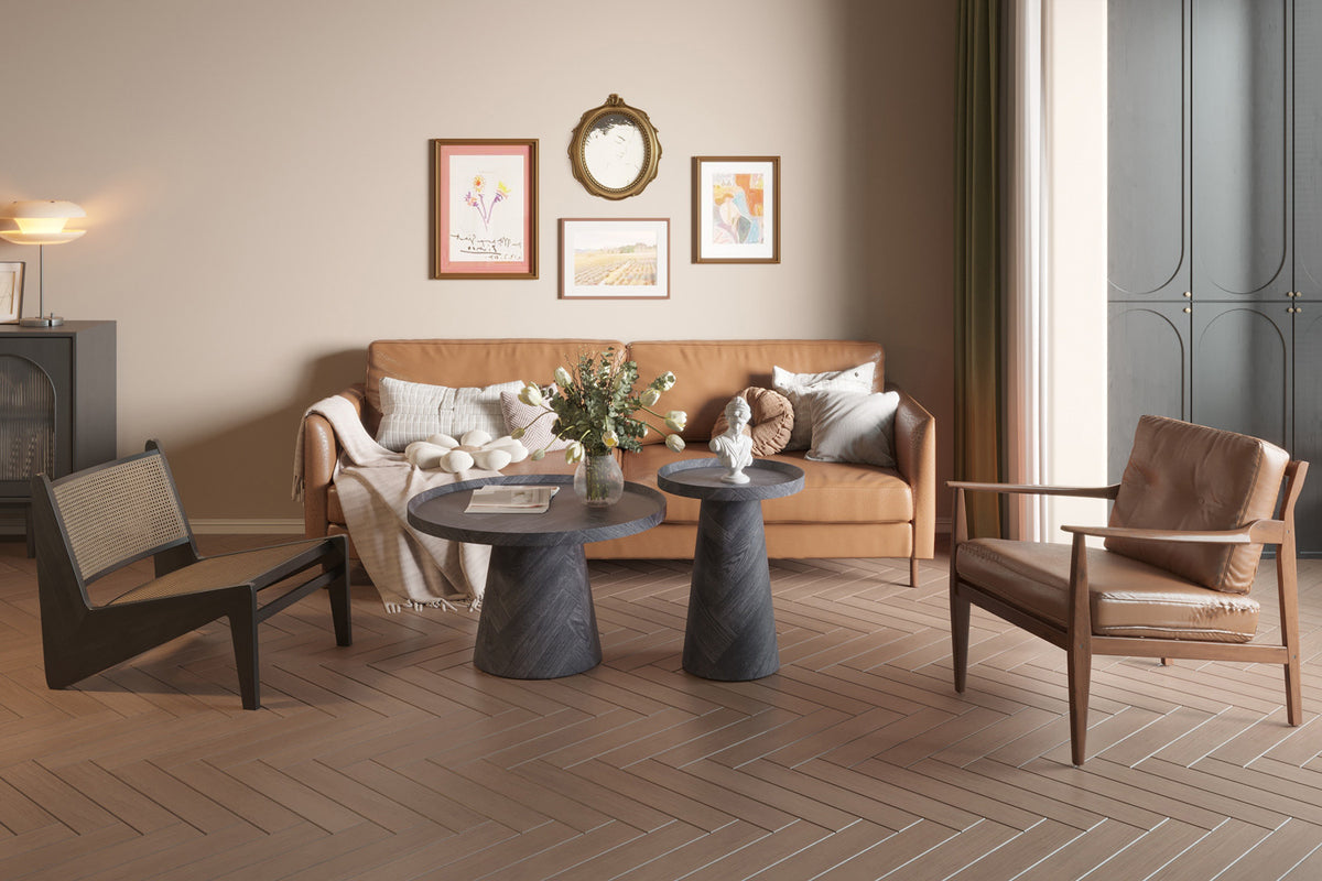 Rousseau - Table basse Manus 45 cm Décor Gris foncé - 58x45x45 cm