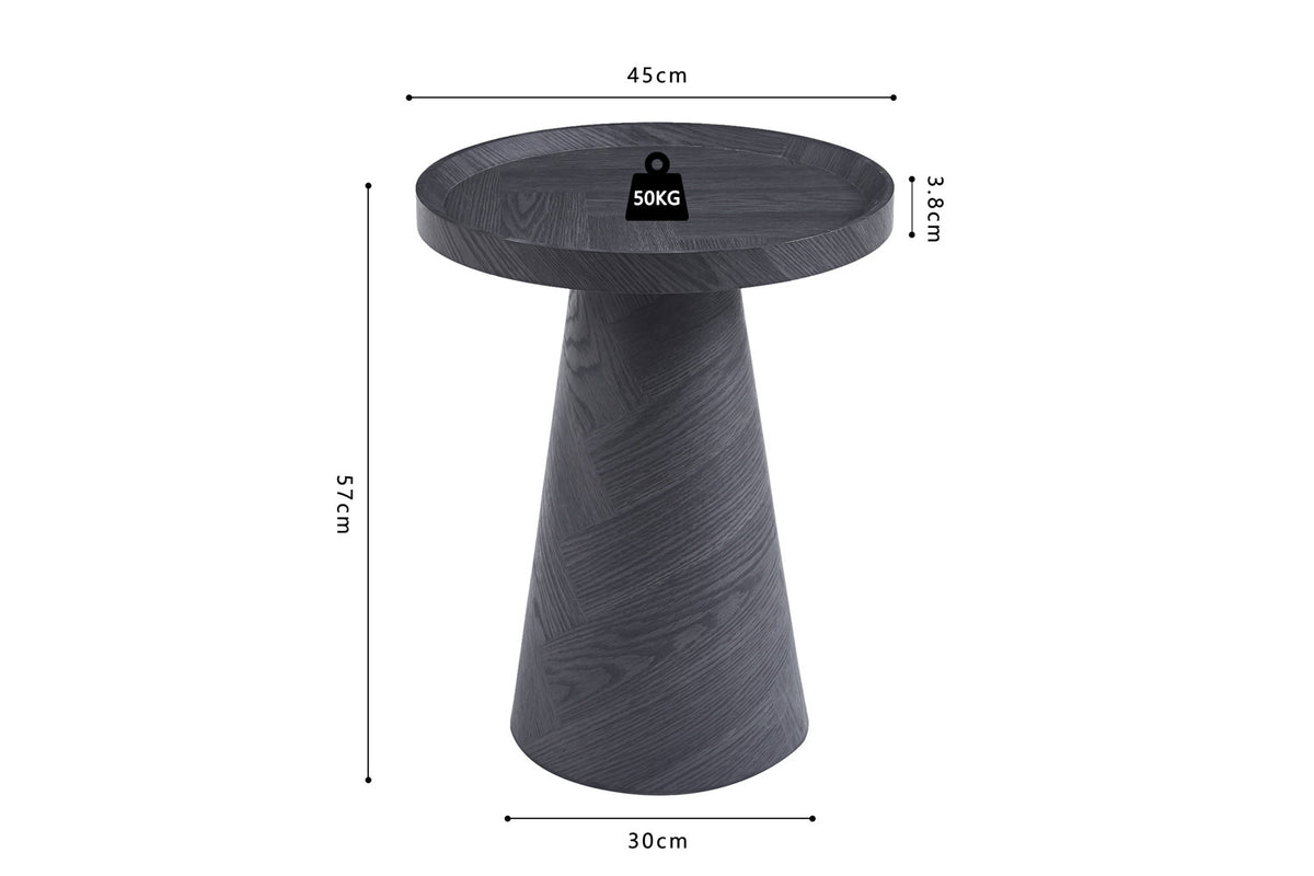 Rousseau - Table basse Manus 45 cm Décor Gris foncé - 58x45x45 cm