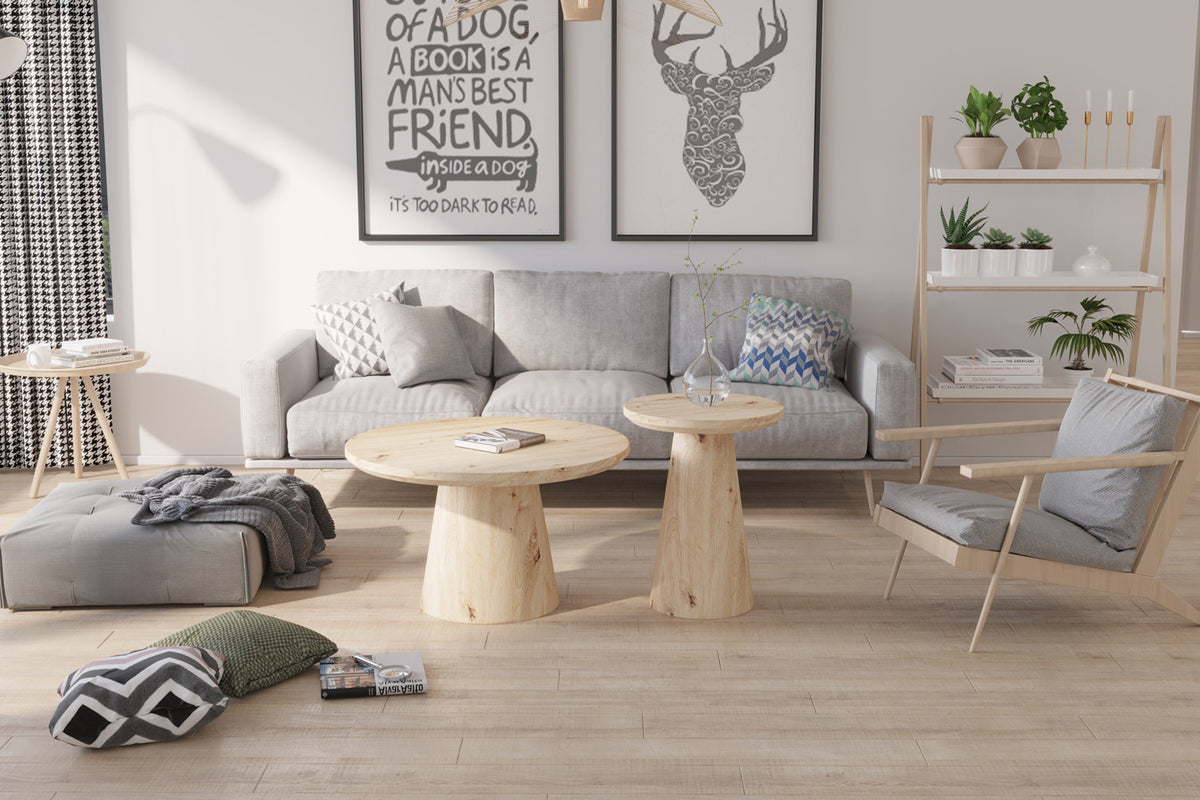Rousseau - Salontafel Lukas 80 cm Decor Oude eik - 45x80x80 cm
