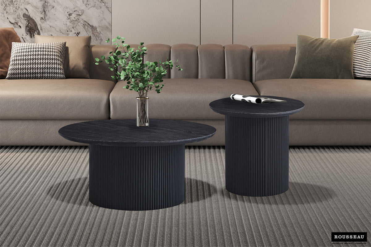 Rousseau - Salontafel Lagos 80 cm Rond Decor Donkerbruin - 38x80x80 cm