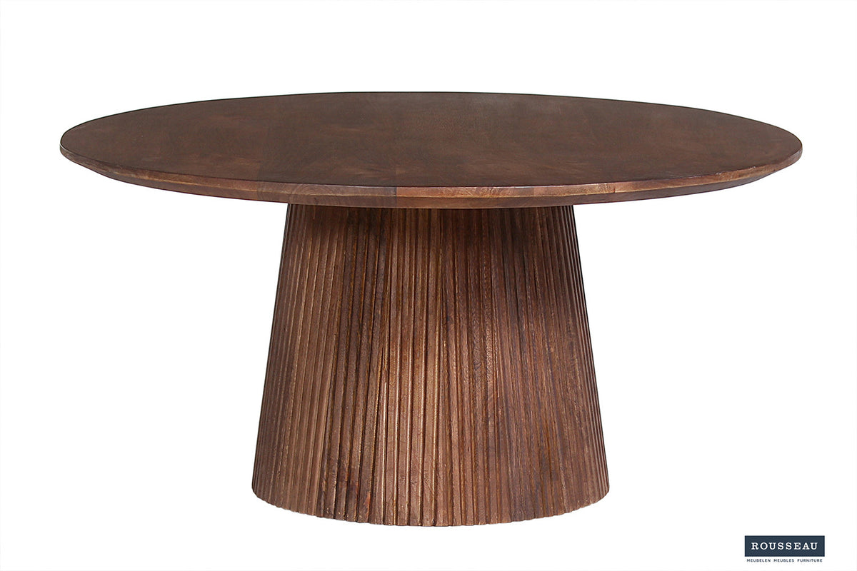 Rousseau - Table basse Miguel 80 cm Ronde Manguier Marron clair - 38x80x80 cm
