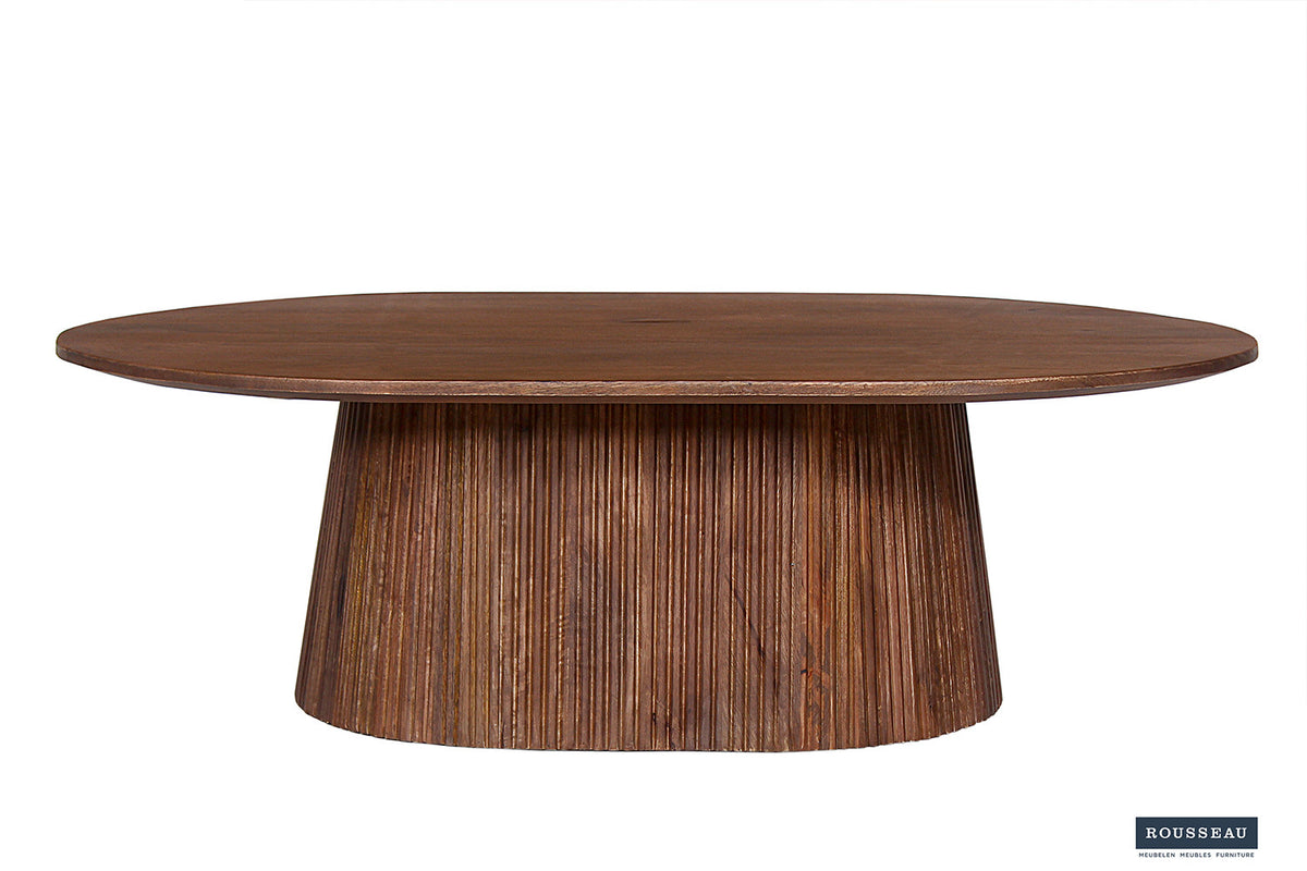 Rousseau - Table basse Miguel 120 cm Ovale Manguier Marron clair - 37x120x70 cm