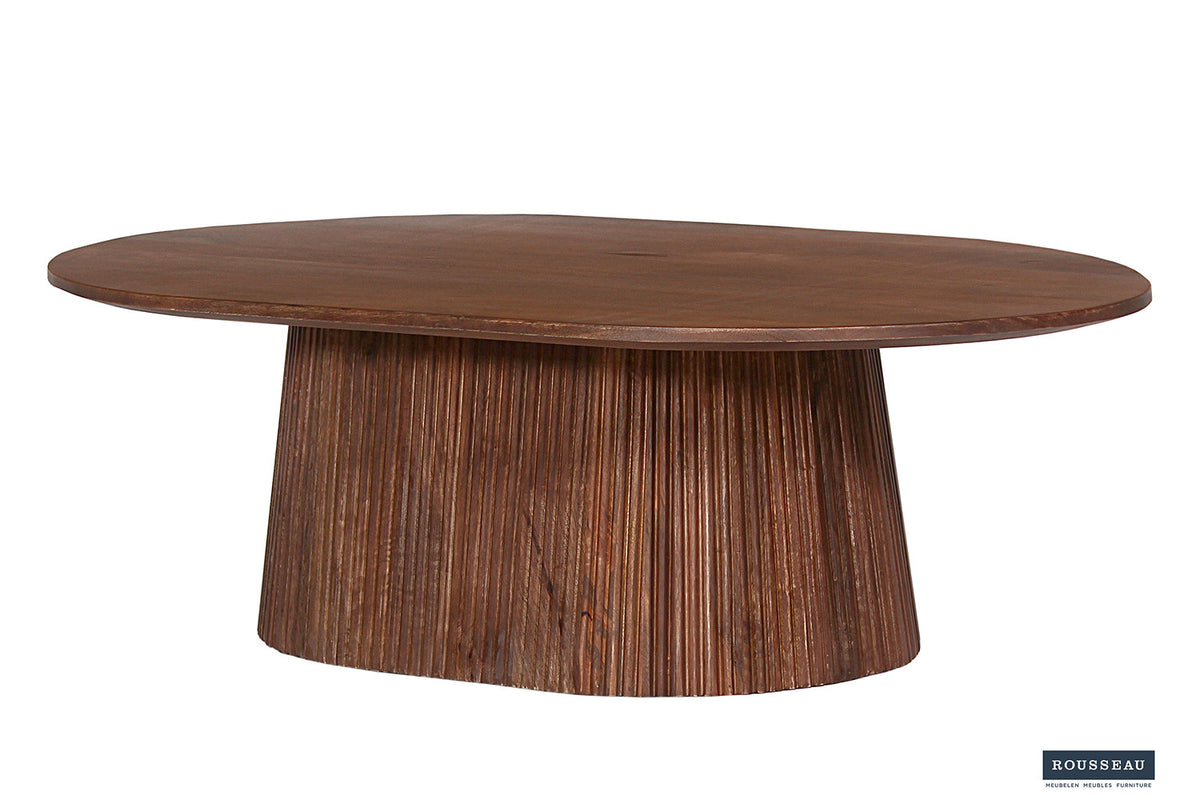 Rousseau - Table basse Miguel 120 cm Ovale Manguier Marron clair - 37x120x70 cm