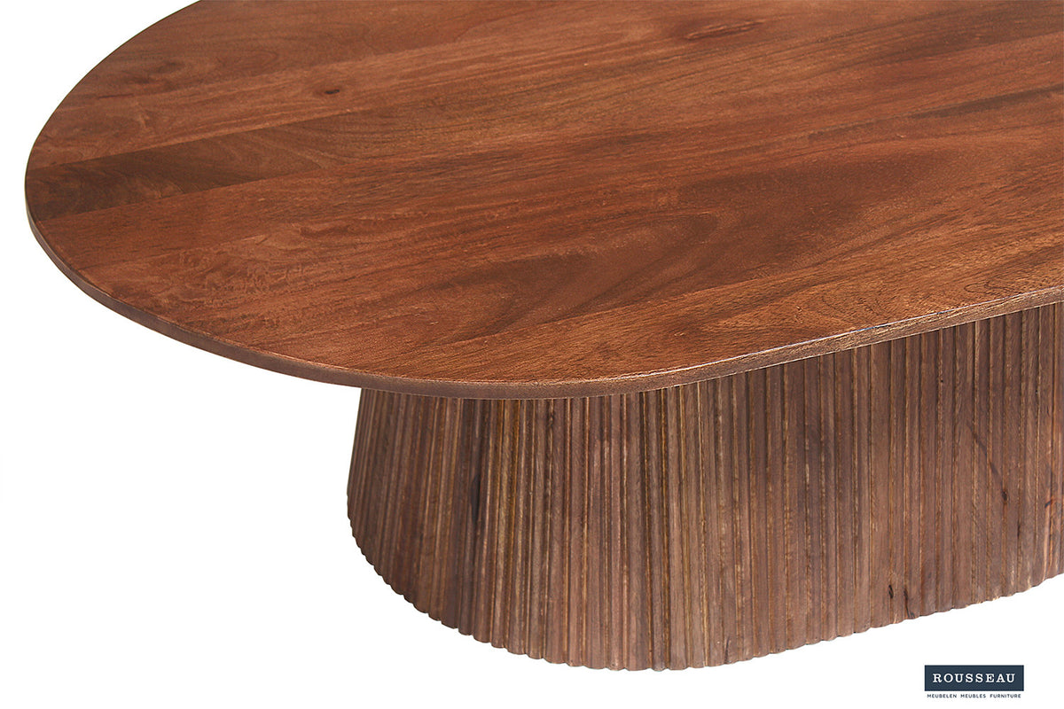 Rousseau - Table basse Miguel 120 cm Ovale Manguier Marron clair - 37x120x70 cm