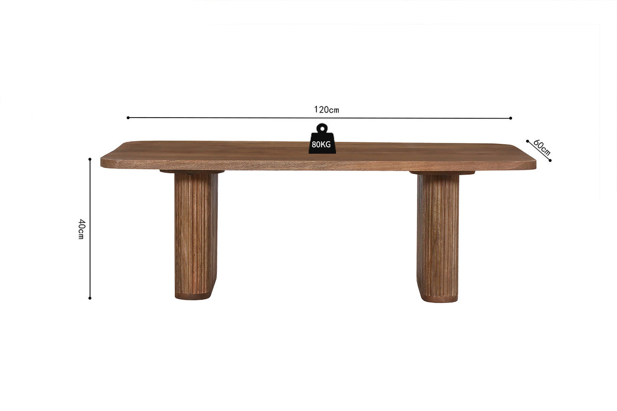Rousseau - Table basse Jean Manguier Marron clair - 40x120x60 cm
