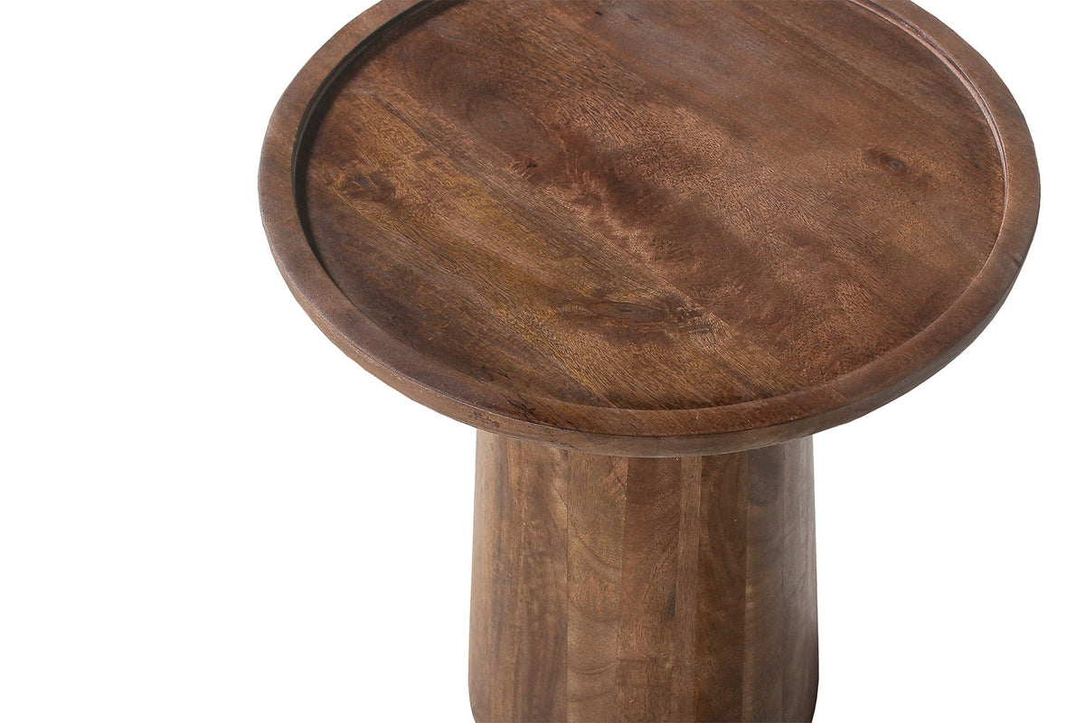 Rousseau - Table basse Jules 45x50 cm Ronde Manguier Marron clair - 50x45x45 cm