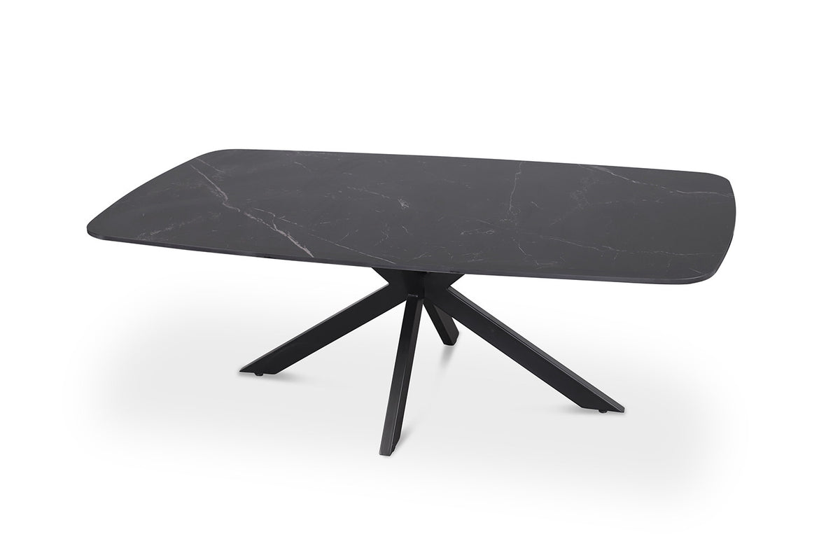 Rousseau - Table basse Apollo 130 cm Danois Ovale Pierre Noir - 45x130x70cm