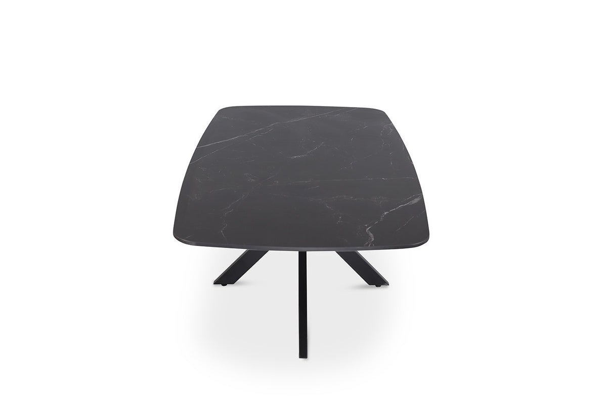 Rousseau - Table basse Apollo 130 cm Danois Ovale Pierre Noir - 45x130x70cm
