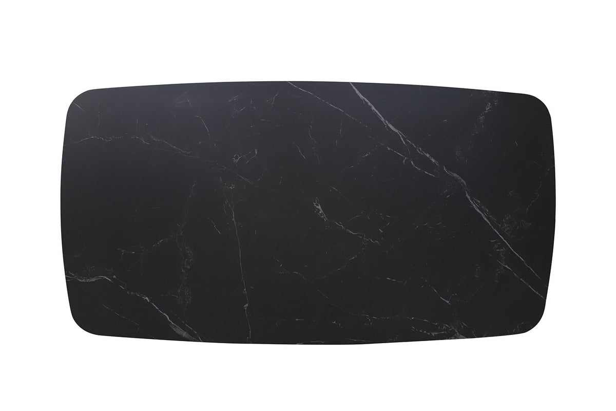 Rousseau - Table basse Apollo 130 cm Danois Ovale Pierre Noir - 45x130x70cm