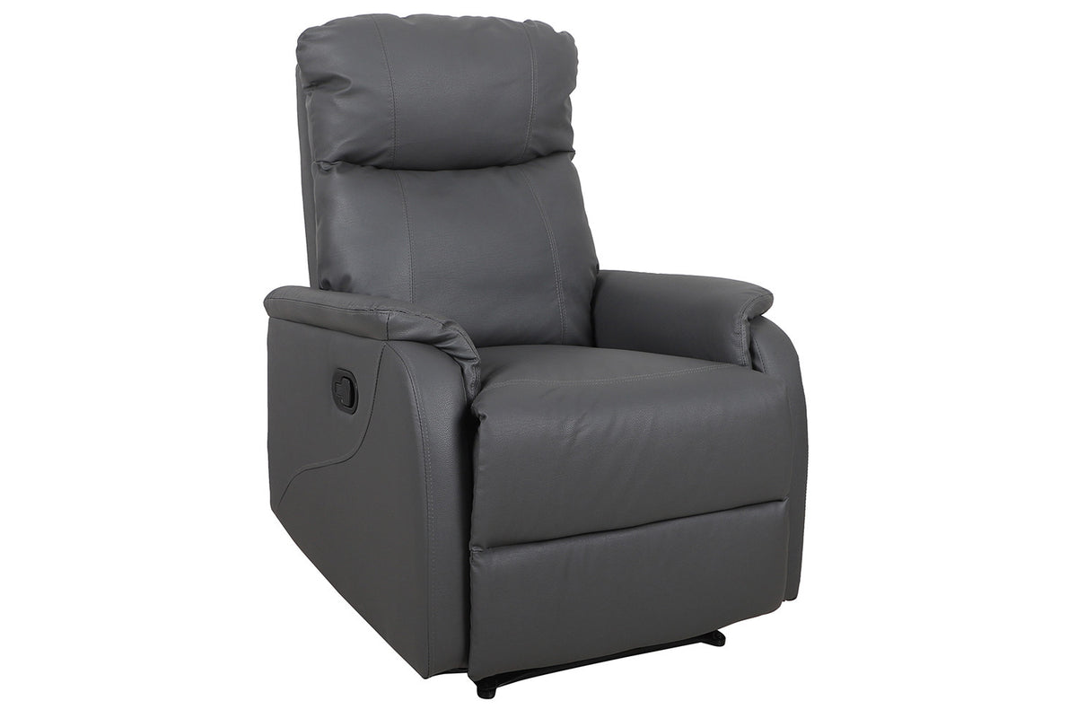 Rousseau - Relax Tokyo réglable manuellement PU Gris - 160x76x90 cm