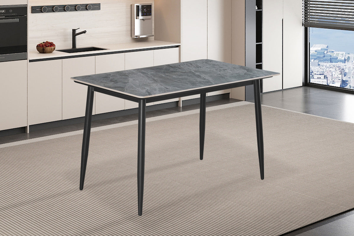 Rousseau - Table Kenzo 140 cm Rectangulaire Gris Pierre - 75x140x80cm