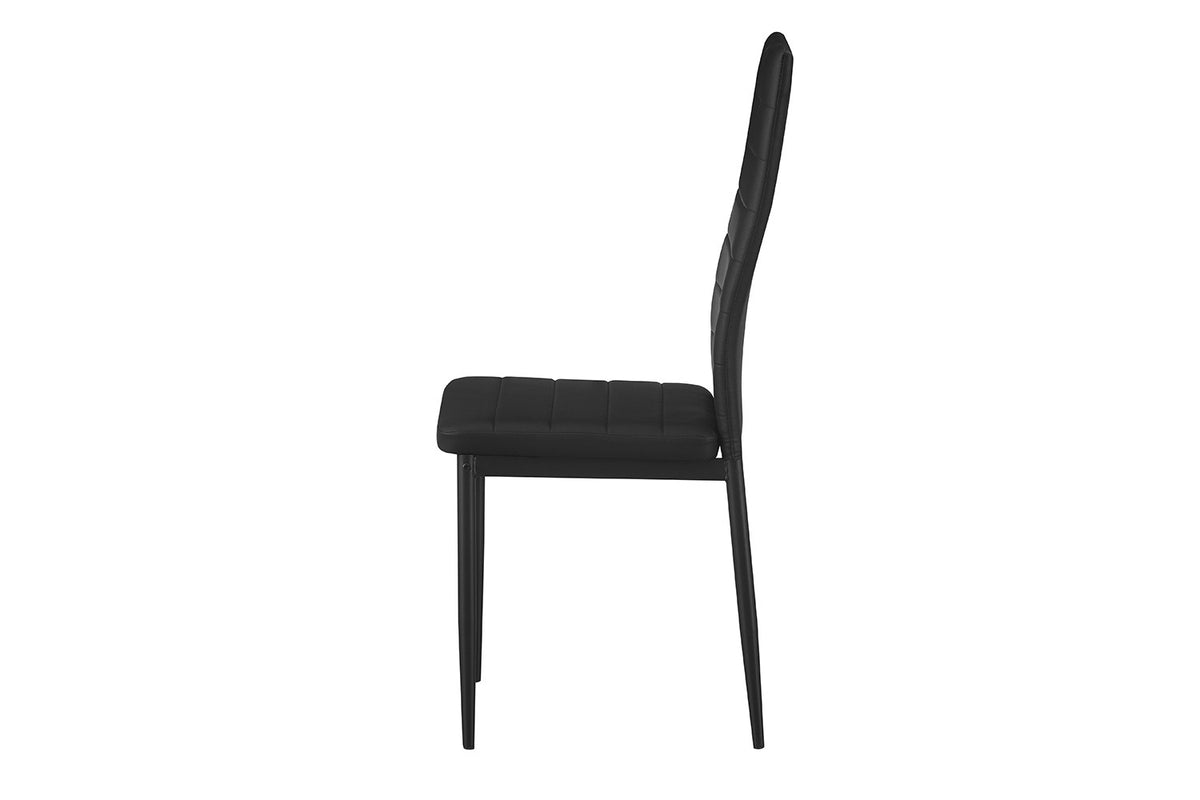Rousseau - Lot de 4 chaises Cato/Kenzo - PU Noir - 96x41x48 cm