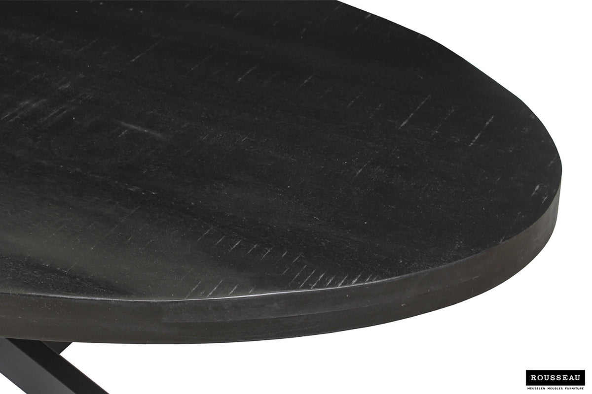 Rousseau - Table Alexa 200 cm Ovale Manguier noir - 76x200x100cm
