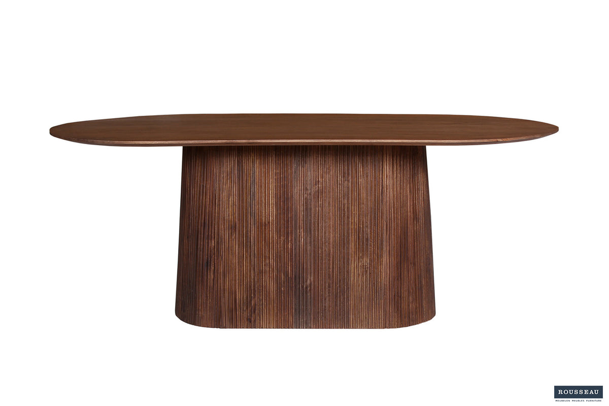 Rousseau - Table Miguel 200 cm Ovale Manguier Marron clair - 76x200x100 cm