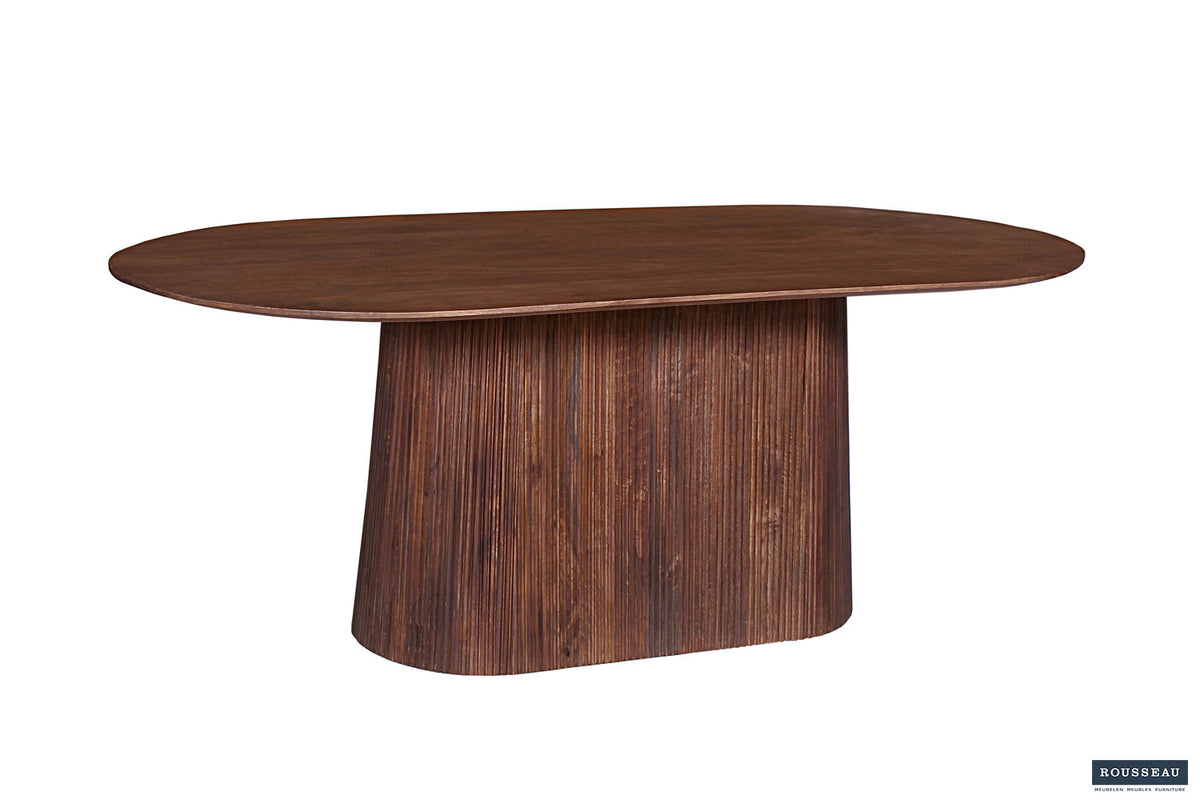 Rousseau - Tafel Miguel 200 cm Ovaal Mango hout Lichtbruin - 76x200x100 cm
