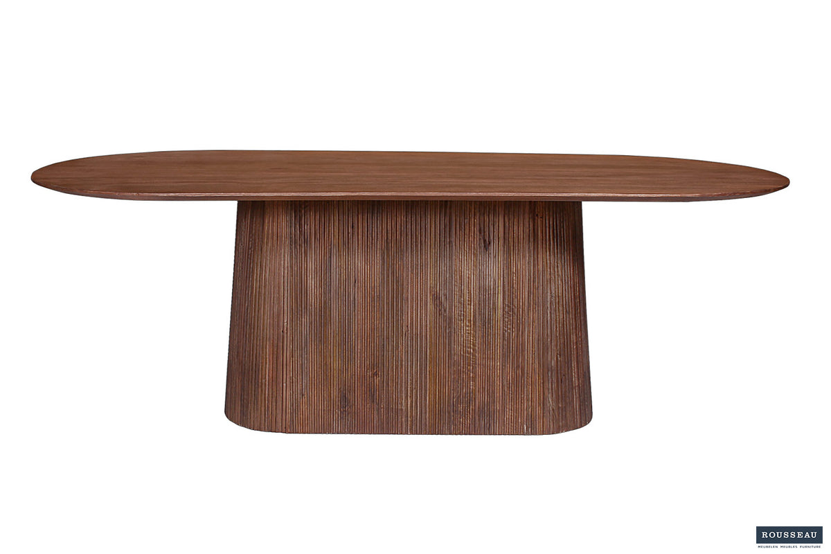 Rousseau - Table Miguel 230 cm Ovale Manguier Marron clair - 76x230x110 cm