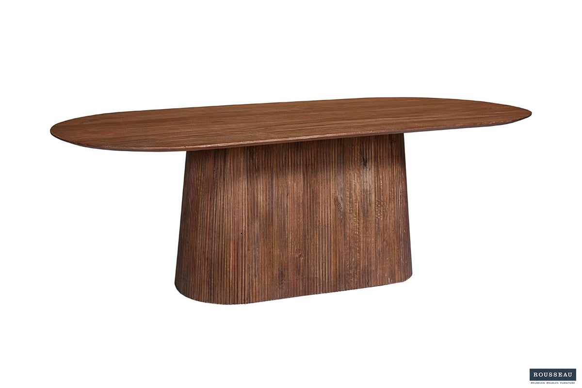 Rousseau - Tafel Miguel 230 cm Ovaal Mango hout Lichtbruin - 76x230x110 cm
