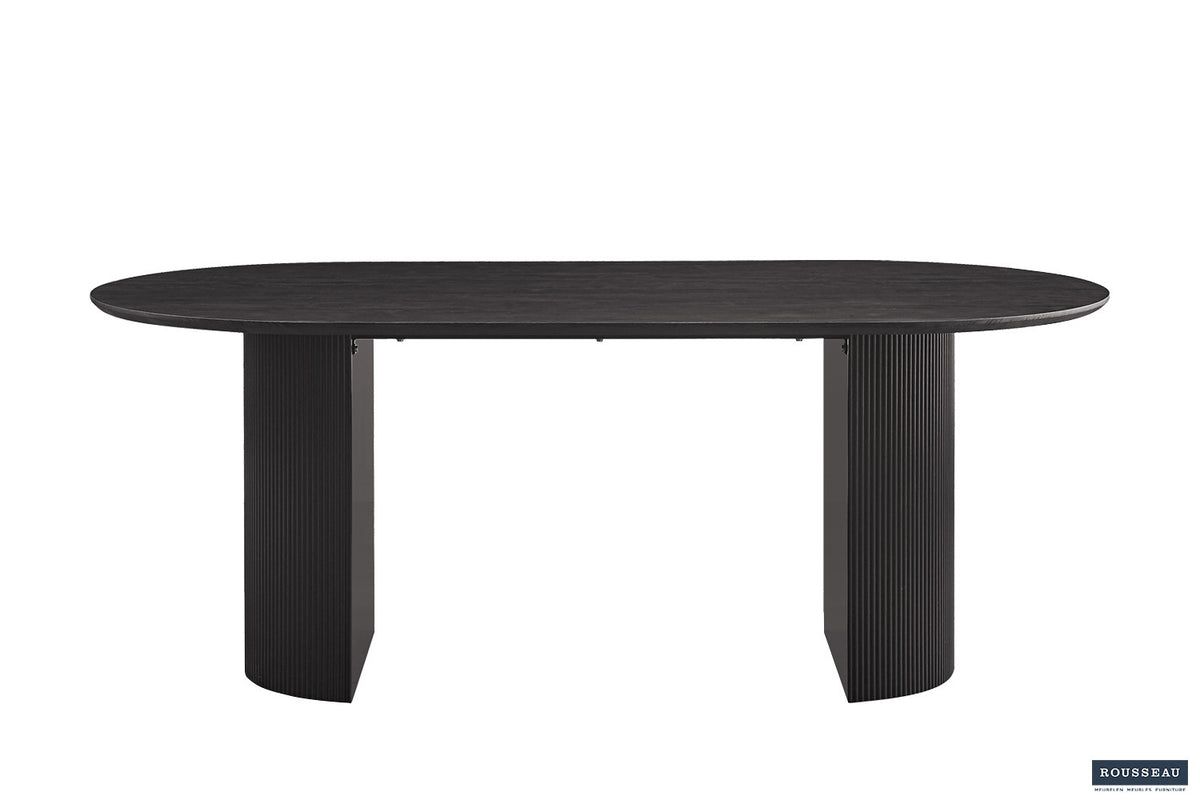 Rousseau - Table Lagos 200 cm Ovale Décor Marron Foncé - 76x200x110 cm