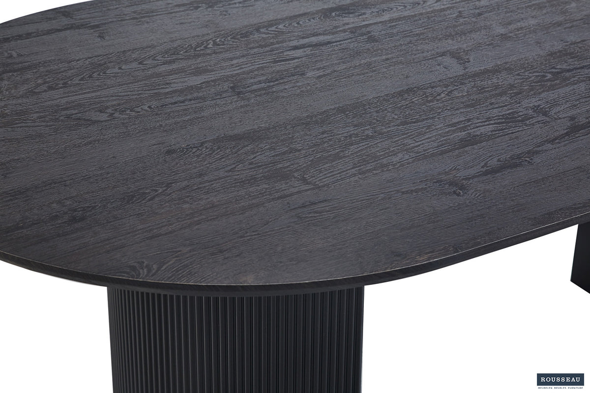 Rousseau - Table Lagos 200 cm Ovale Décor Marron Foncé - 76x200x110 cm