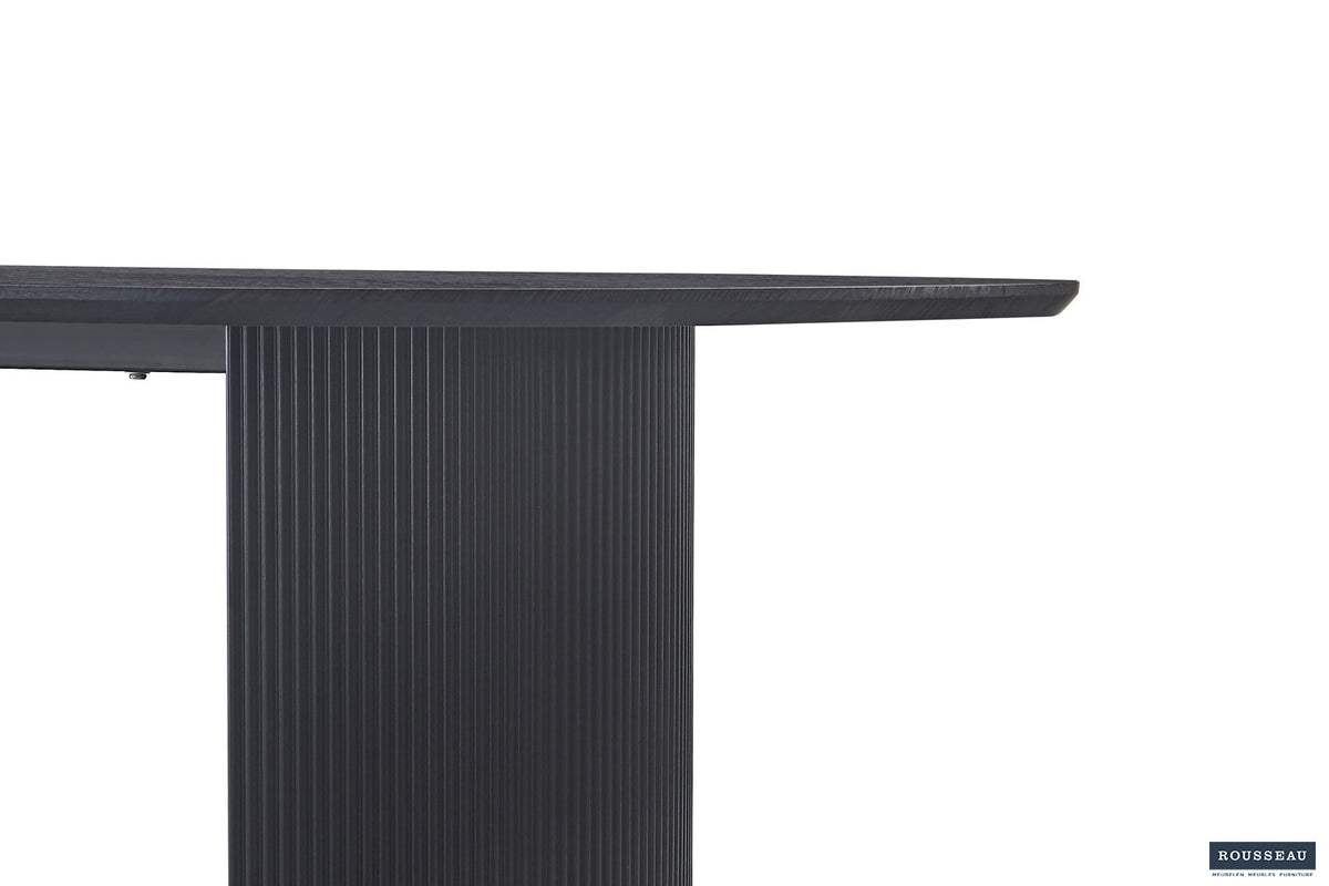 Rousseau - Table Lagos 200 cm Ovale Décor Marron Foncé - 76x200x110 cm