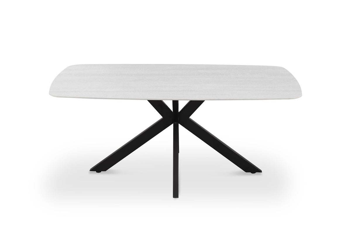 Rousseau - Table Apollo 180 cm Danois Ovale Pierre Baroque Gris - 76x180x90cm