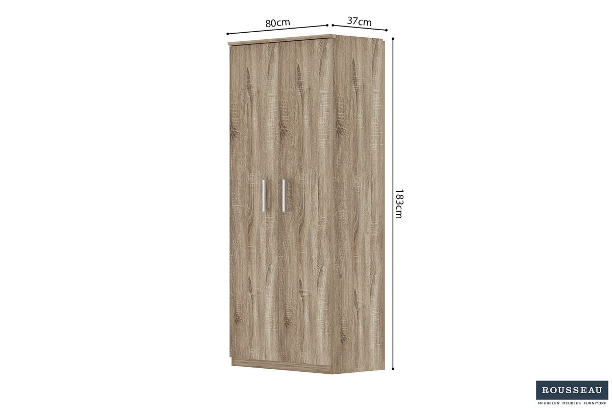 Rousseau - Schoenenkast Mike 2 deuren Sonoma - 183x80x37 cm