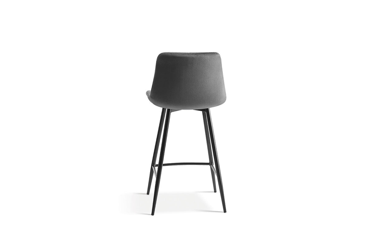 Rousseau - Barstoel Juta Fluweel Donkergrijs - 95x46x36 cm