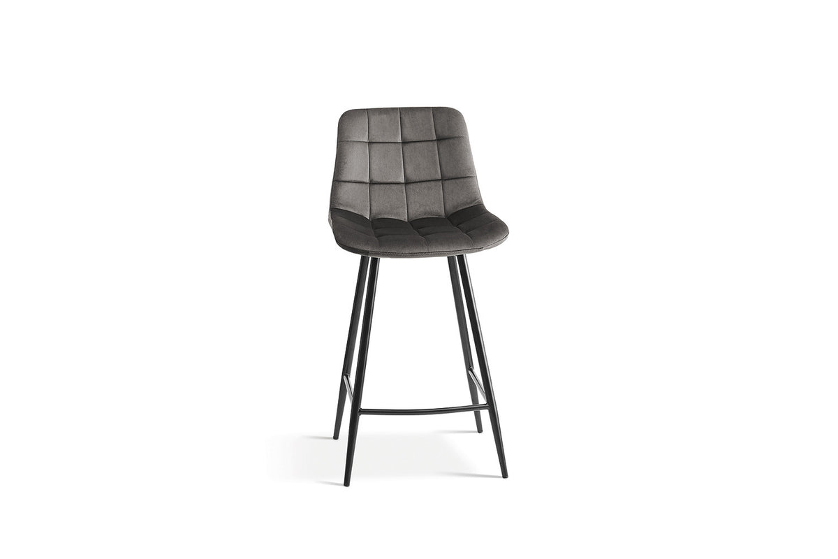 Rousseau - Chaise de bar Juta Velours Taupe - 95x46x36 cm
