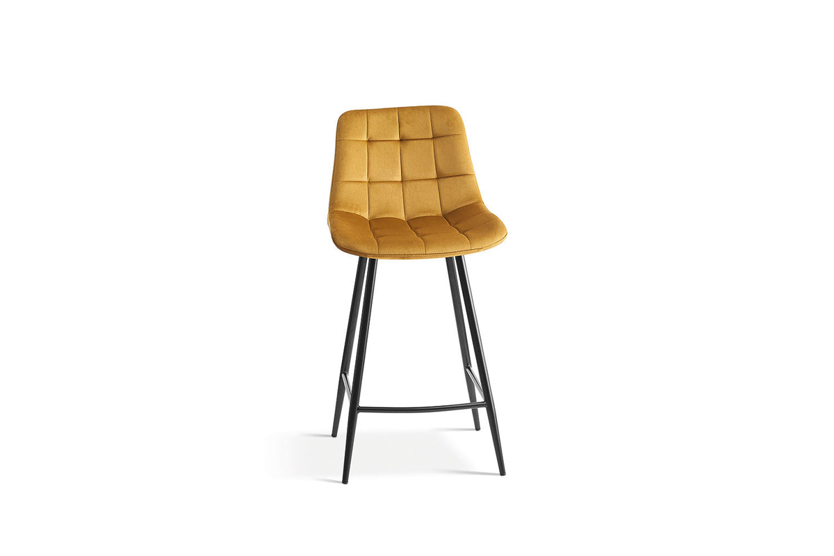 Rousseau - Barstoel Juta Fluweel Goud - 95x46x36 cm