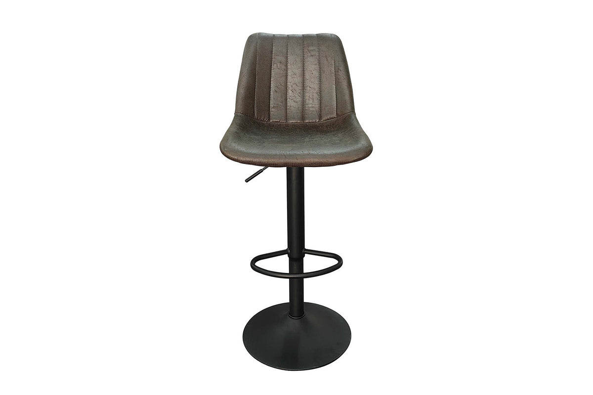 Rousseau - Chaise de bar Barcelona PU Marron foncé DEC7998 - 89x43x50 cm