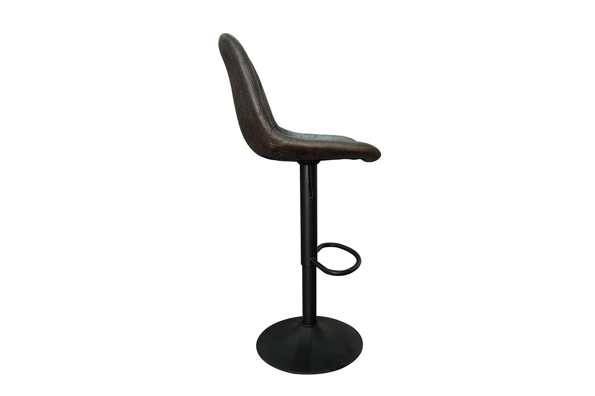 Rousseau - Chaise de bar Barcelona PU Marron foncé DEC7998 - 89x43x50 cm