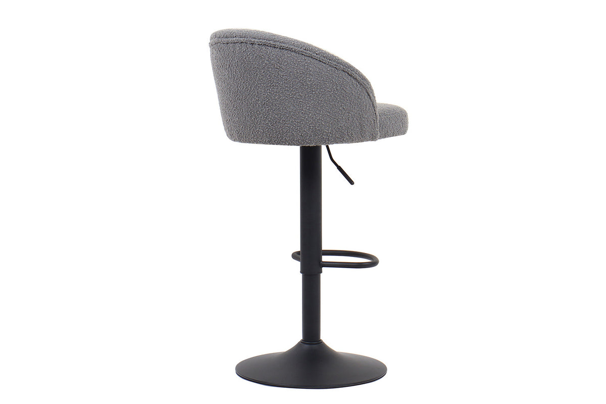Rousseau - Tabouret de bar Arda Boucle - Gris clair - 86x49x46 cm