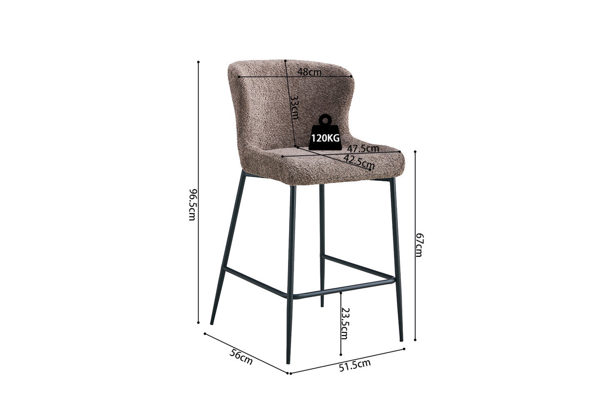 Rousseau - Barstoel Lisa Boucle - Zand - 96.5x51.5x56 cm