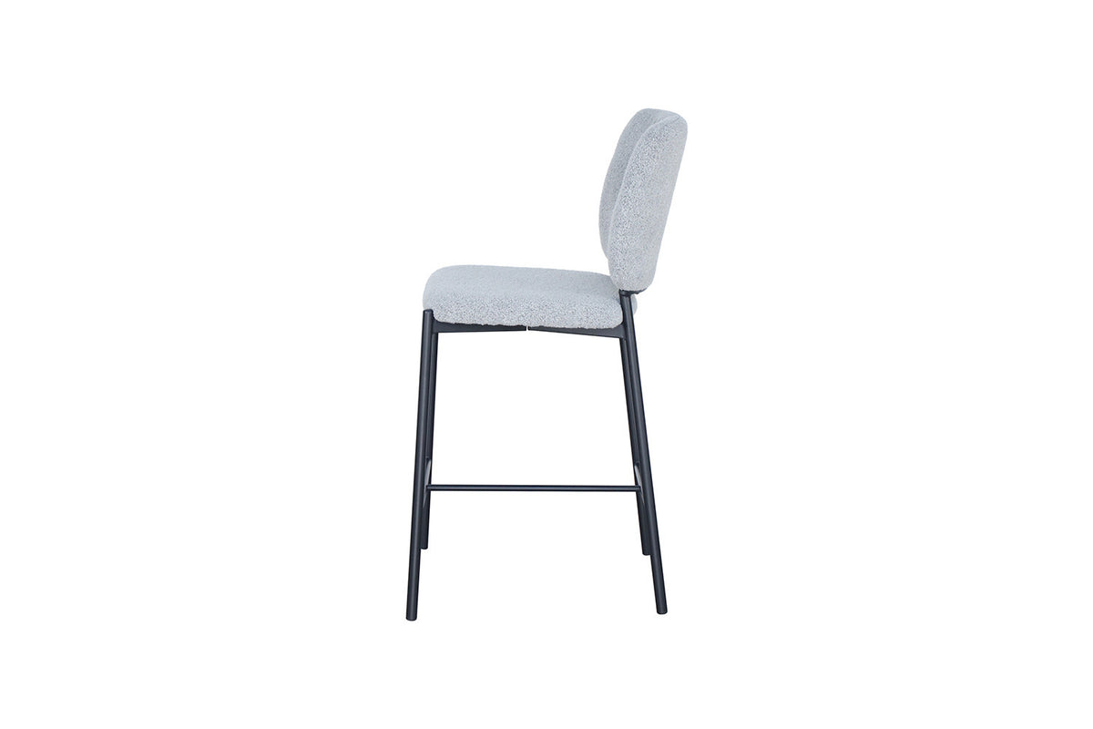 Rousseau - Chaise de bar Sophia tissu gris clair - 99x45x55,5 cm