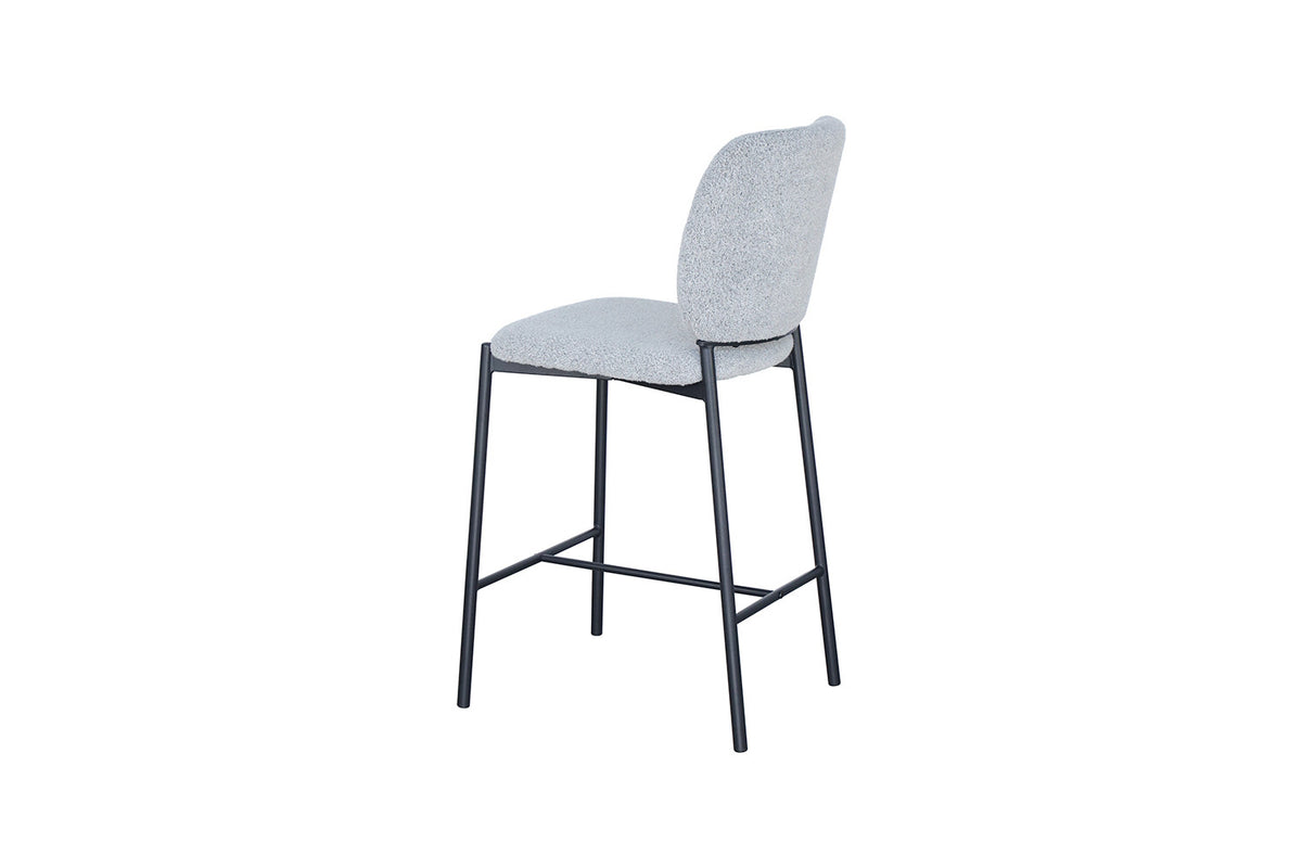 Rousseau - Chaise de bar Sophia tissu gris clair - 99x45x55,5 cm