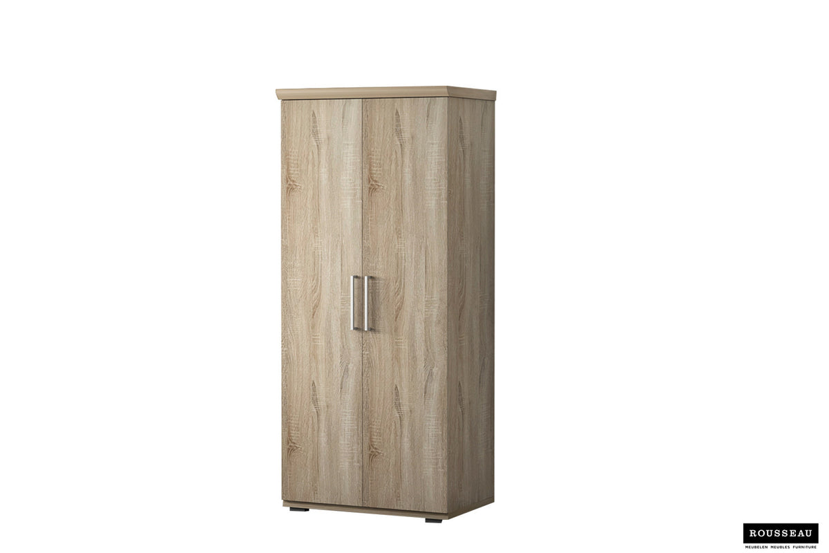 Rousseau - Armoire Mike 2 portes Sonoma - 183x80x52 cm