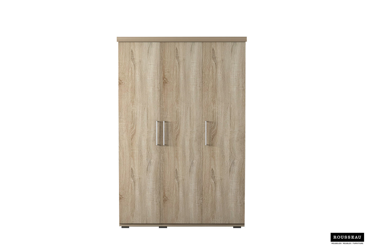 Rousseau - Kleerkast Mike 3 deuren Sonoma - 183x120x52 cm