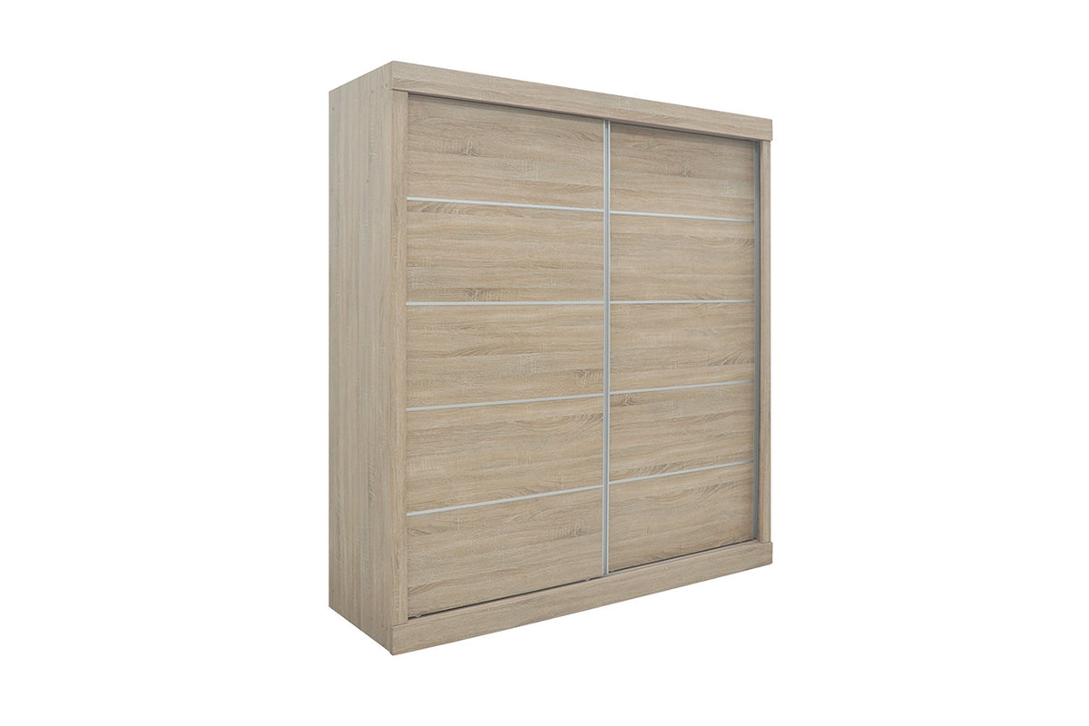 Rousseau - Armoire Mike 2 portes coulissantes Sonoma - 197,5x182,5x52,5 cm
