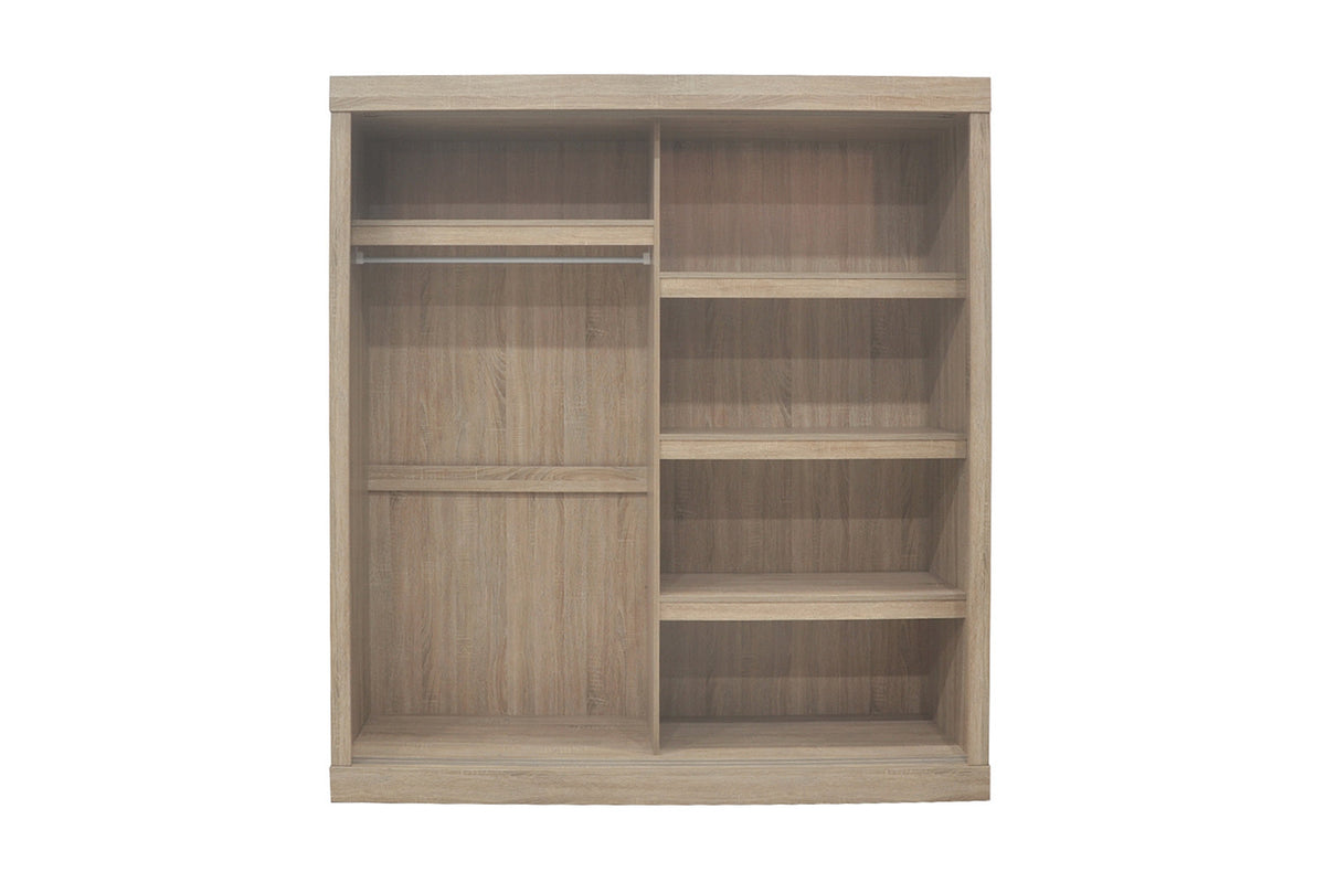 Rousseau - Armoire Mike 2 portes coulissantes Sonoma - 197,5x182,5x52,5 cm