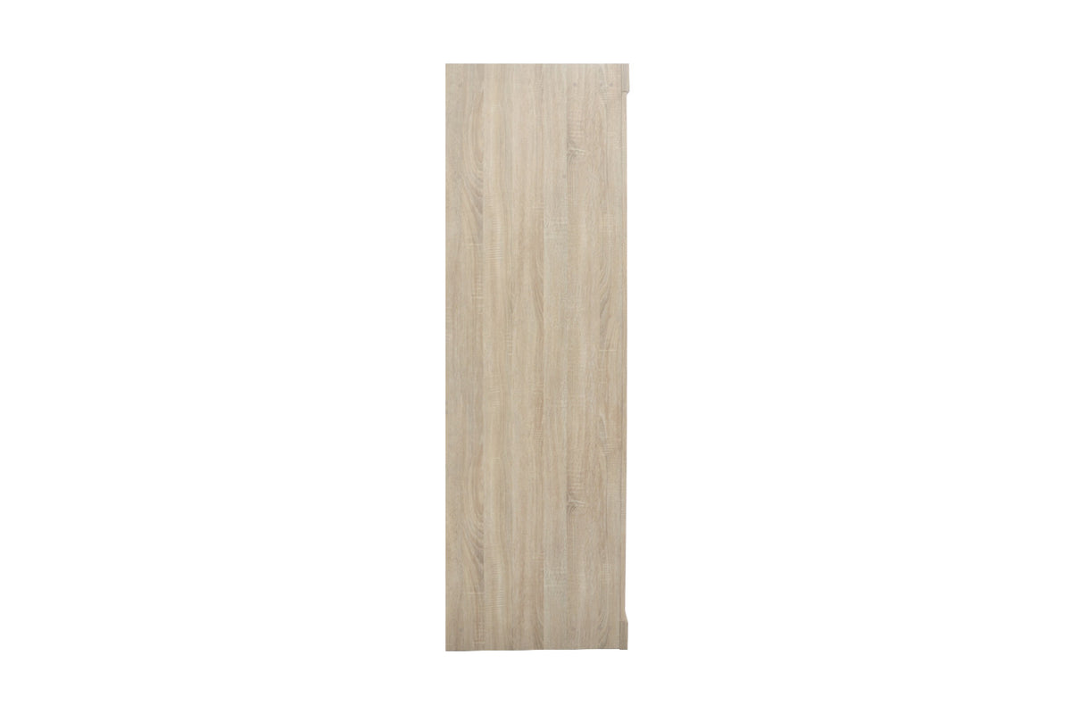 Rousseau - Armoire Mike 2 portes coulissantes, 1 porte miroir Sonoma - 197,5x182,5x52,5 cm