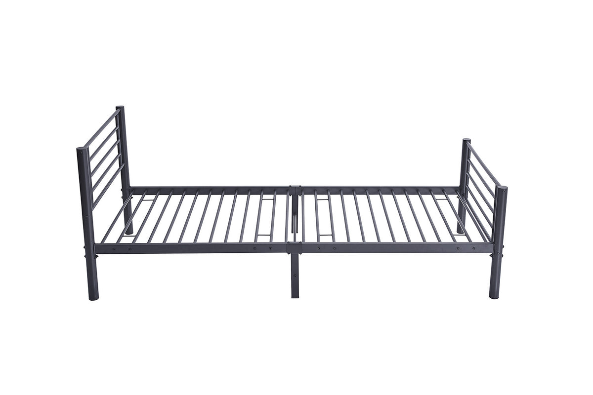Rousseau - Lit simple Sammy 90x200 Métal Gris foncé - 80x97,5x211 cm