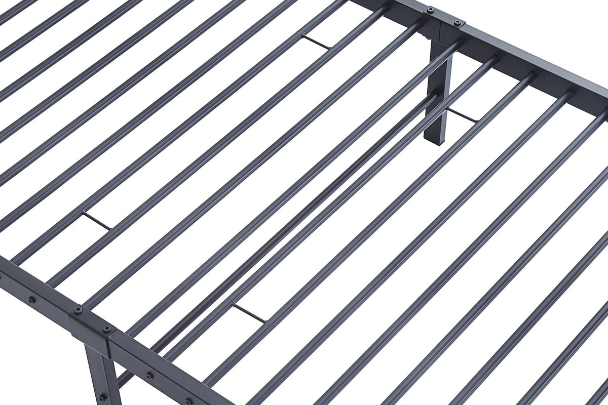 Rousseau - Lit simple Sammy 90x200 Métal Gris foncé - 80x97,5x211 cm