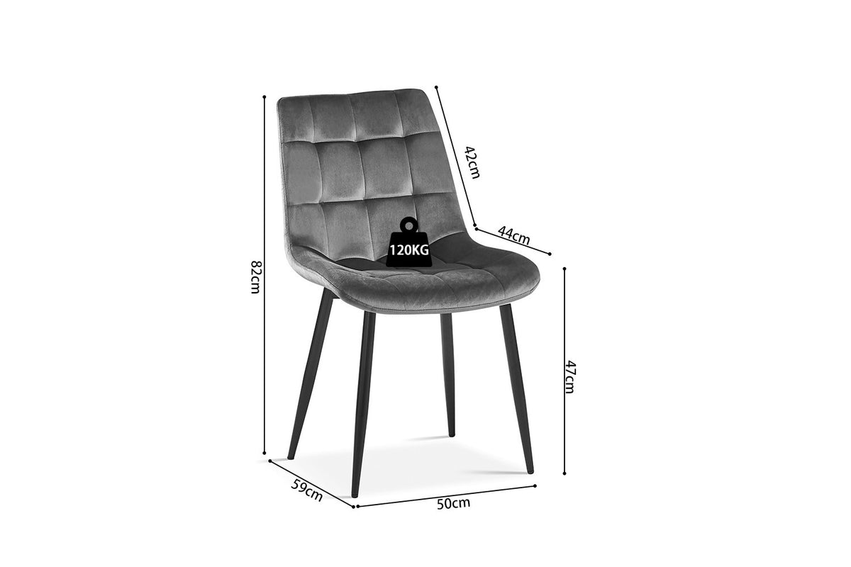 Rousseau - Stoel Juta - Fluweel Donkergrijs - 82x50x59cm